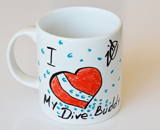 Porselen kupa I love my dive buddy